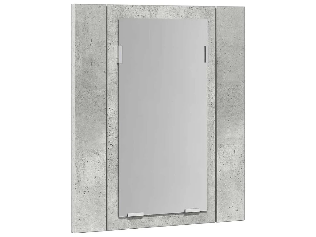 Armario espejo baño luz LED acrílico gris hormigón 40x12x45 cm
