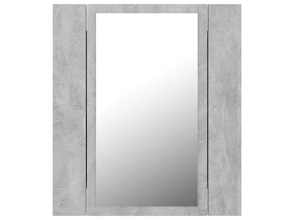 Armario espejo baño luz LED acrílico gris hormigón 40x12x45 cm