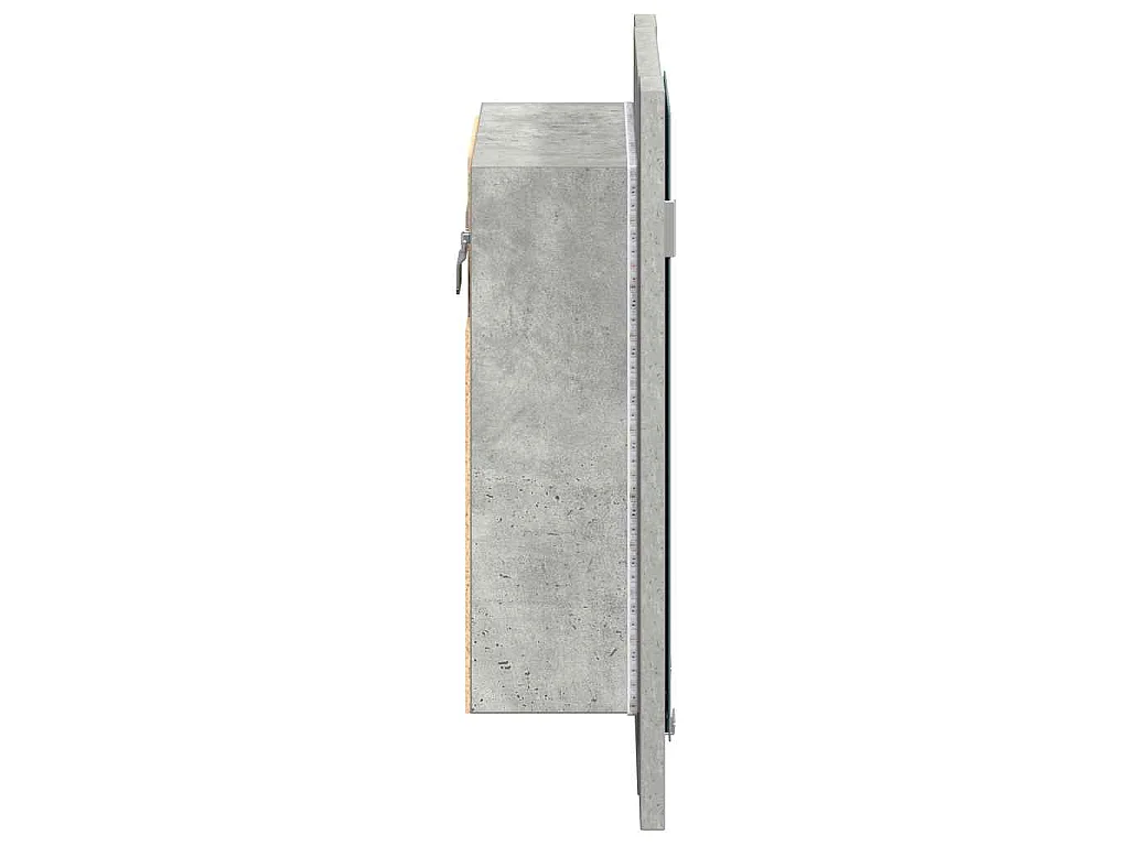 Armario espejo baño luz LED acrílico gris hormigón 40x12x45 cm