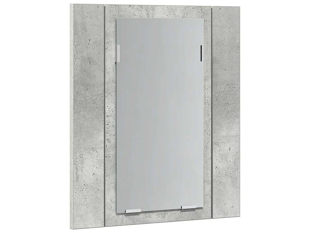 Armoire de salle de bain à miroir LED Gris béton Acrylique