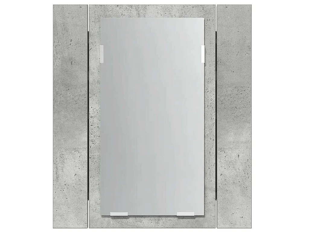 Armoire de salle de bain à miroir LED Gris béton Acrylique