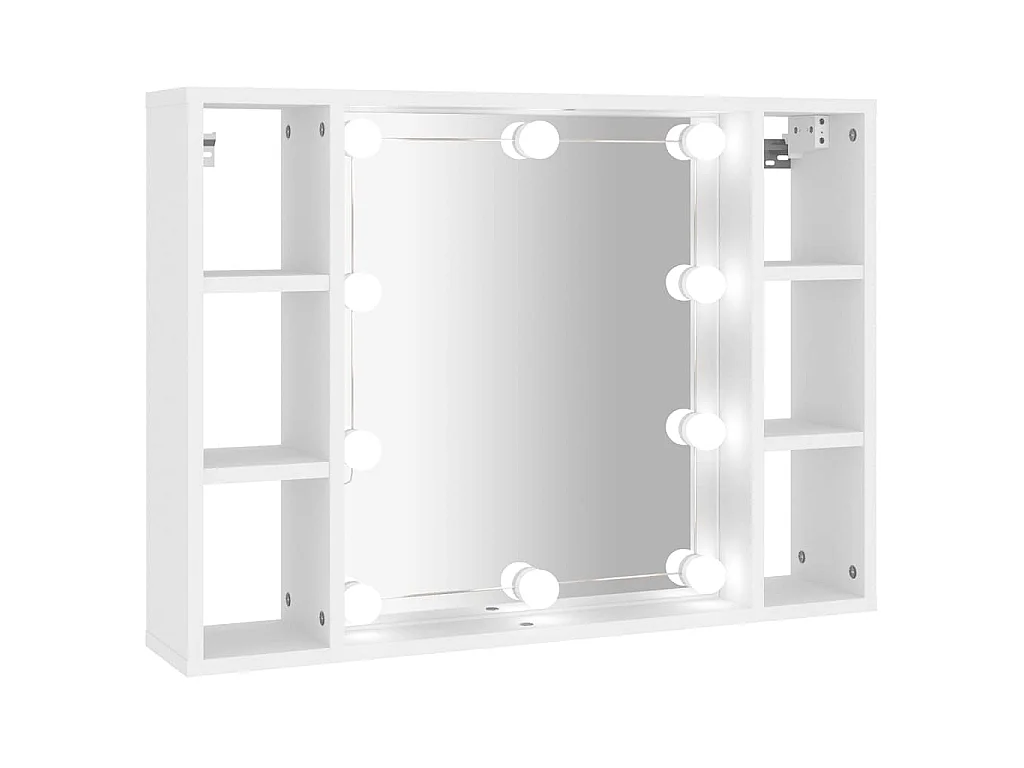 Armoire à miroir avec LED Blanc 76x15x55 cm