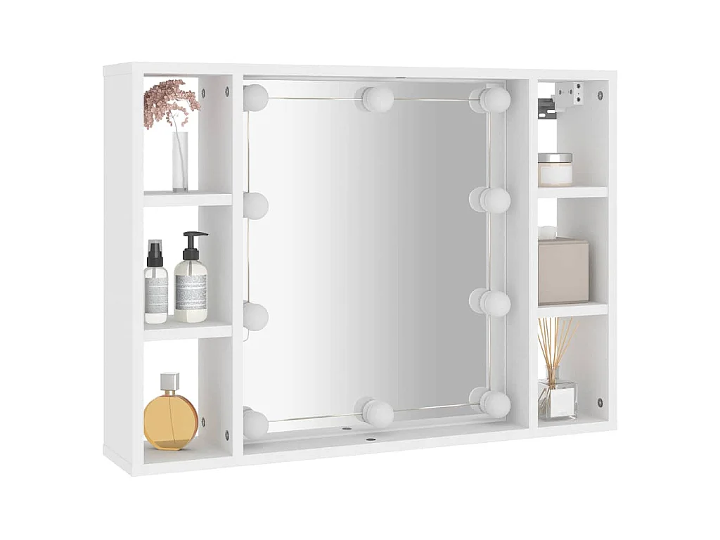 Armoire à miroir avec LED Blanc 76x15x55 cm
