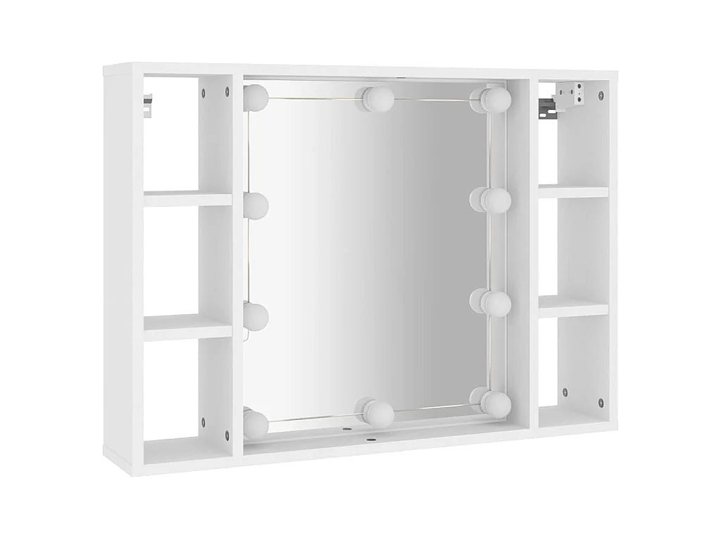 Spiegelschrank mit LED Weiß 76x15x55 cm
