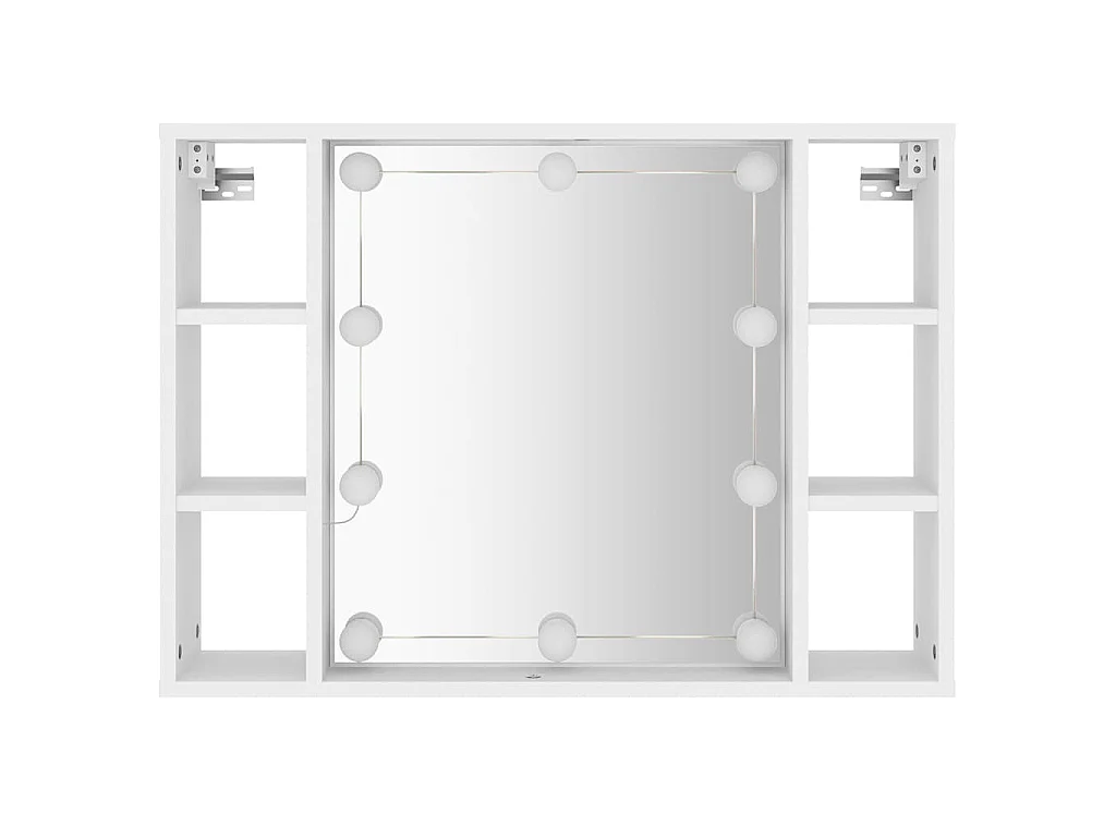 Spiegelschrank mit LED Weiß 76x15x55 cm
