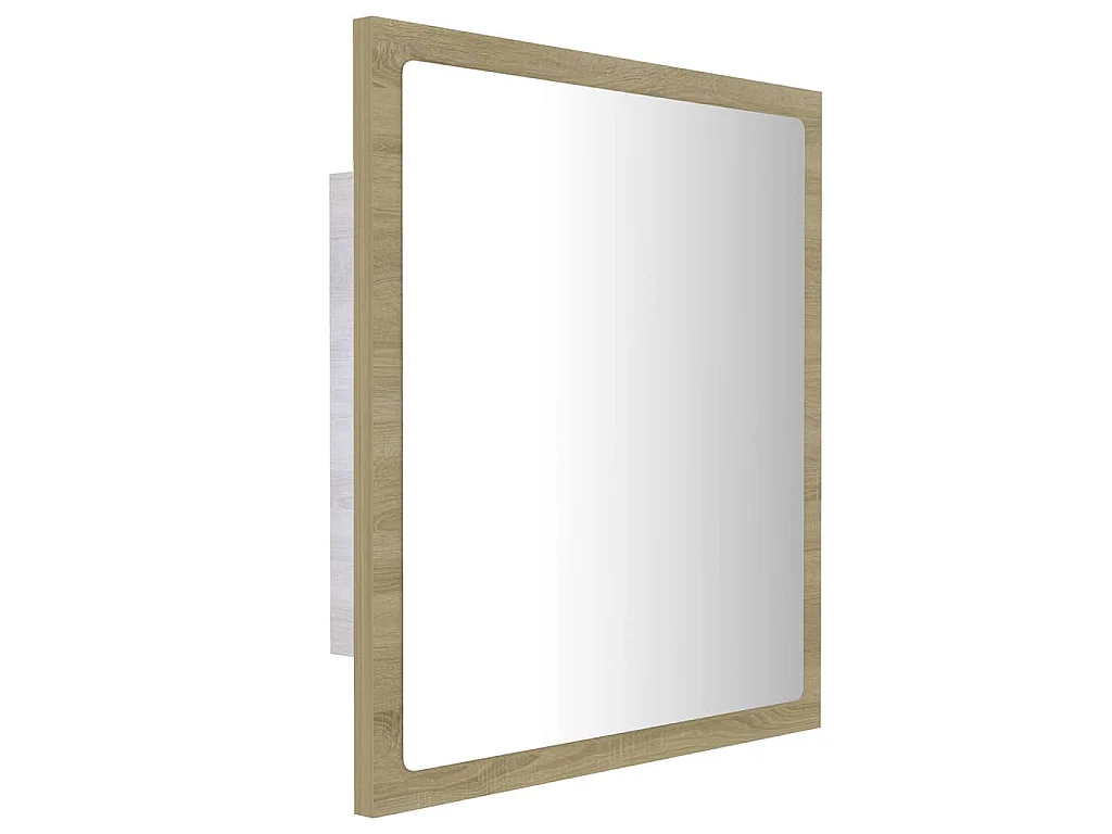 Miroir LED de salle de bain Chêne sonoma 40x8,5x37 cm Acrylique