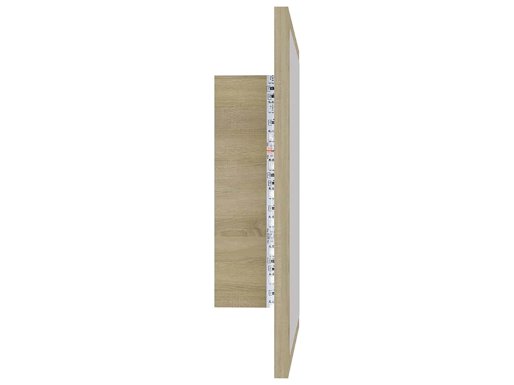 Miroir LED de salle de bain Chêne sonoma 40x8,5x37 cm Acrylique