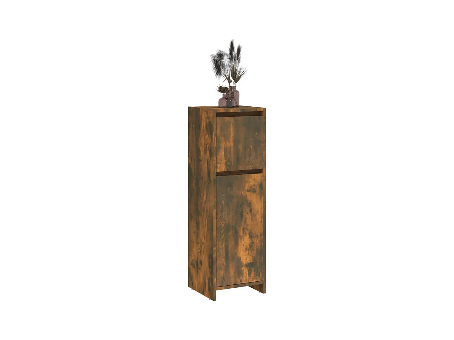 Badkamerkast 30x30x95 cm bewerkt hout gerookt eikenkleurig