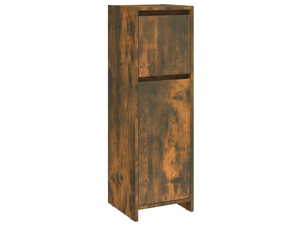 Armadietto Bagno Rovere Fumo 30x30x95 cm in Legno Multistrato