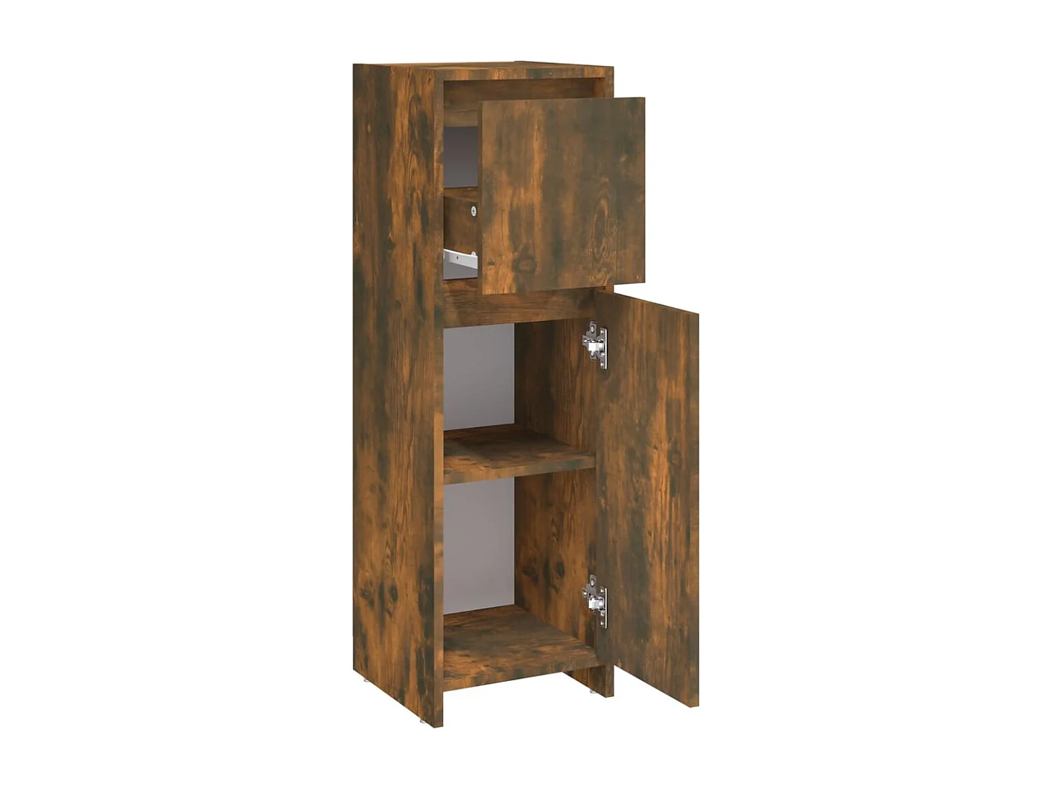 Armadietto Bagno Rovere Fumo 30x30x95 cm in Legno Multistrato
