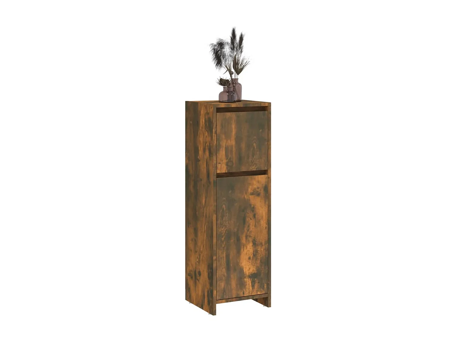Armadietto Bagno Rovere Fumo 30x30x95 cm in Legno Multistrato
