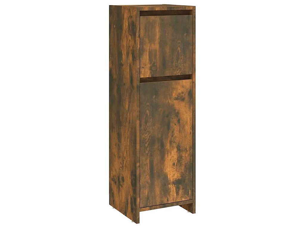 Armoire de bain Chêne fumé 30x30x95 cm Bois d'ingénierie