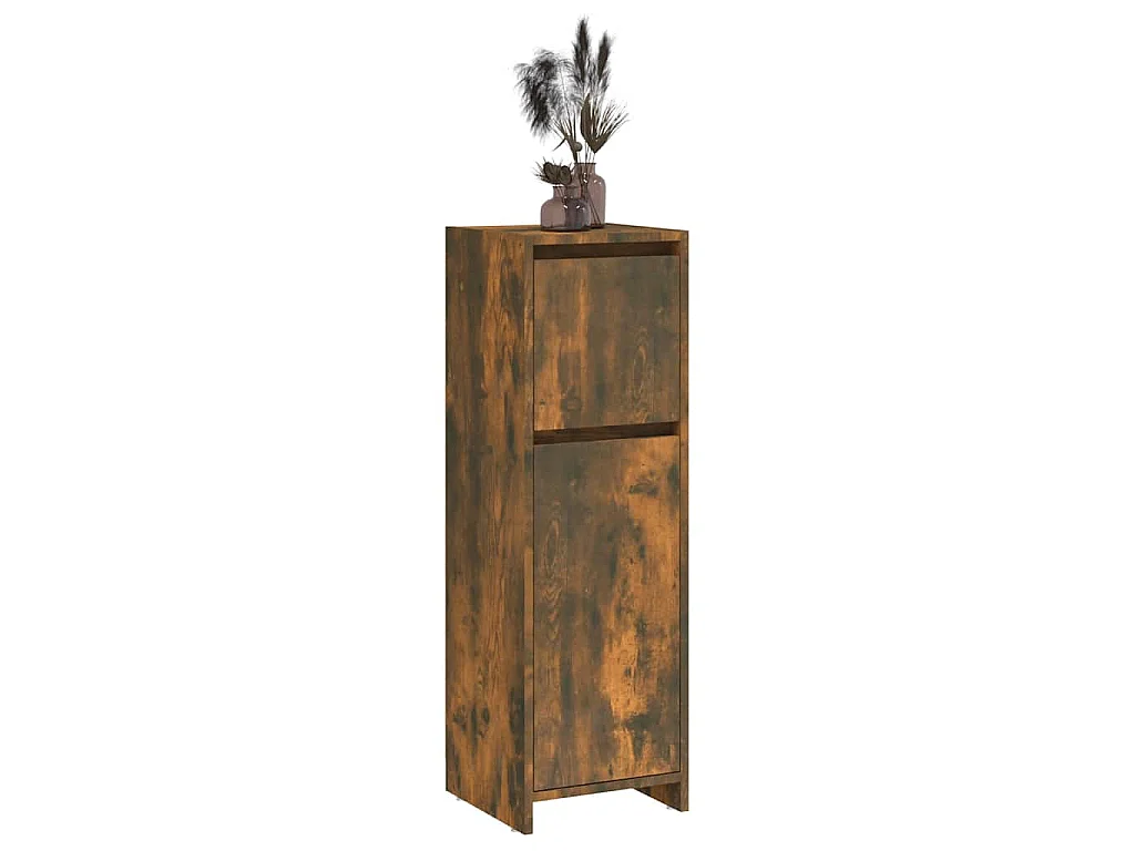 Armoire de bain Chêne fumé 30x30x95 cm Bois d'ingénierie