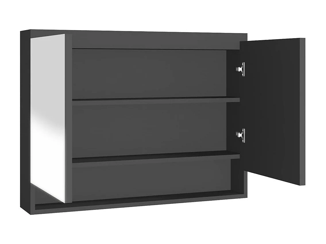 Armoire à miroir de salle de bain 80x15x60 cm MDF anthracite