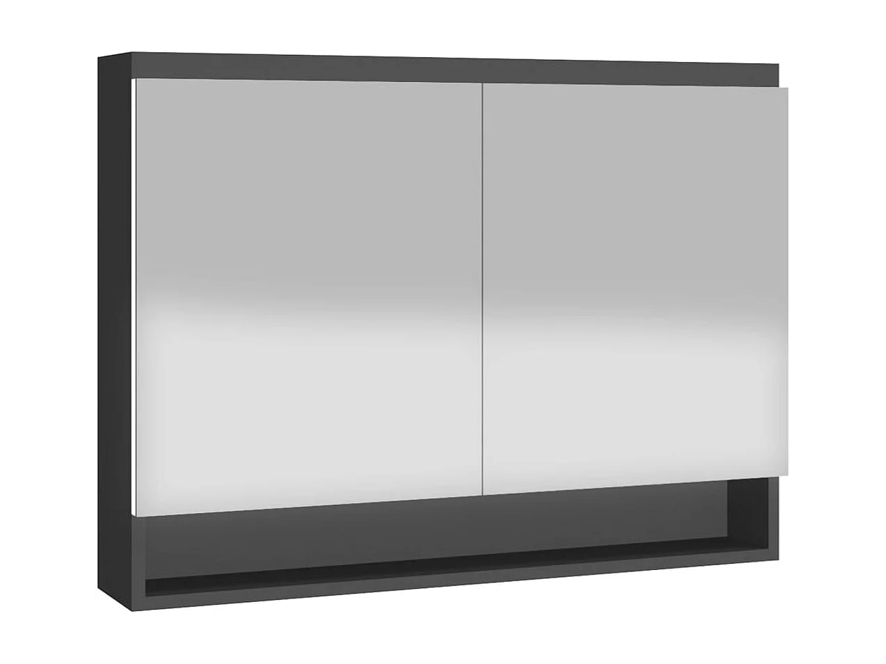 Armoire à miroir de salle de bain 80x15x60 cm MDF anthracite