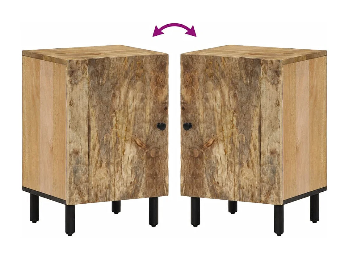 Armoire de salle de bain 38x33x58 cm bois massif de manguier