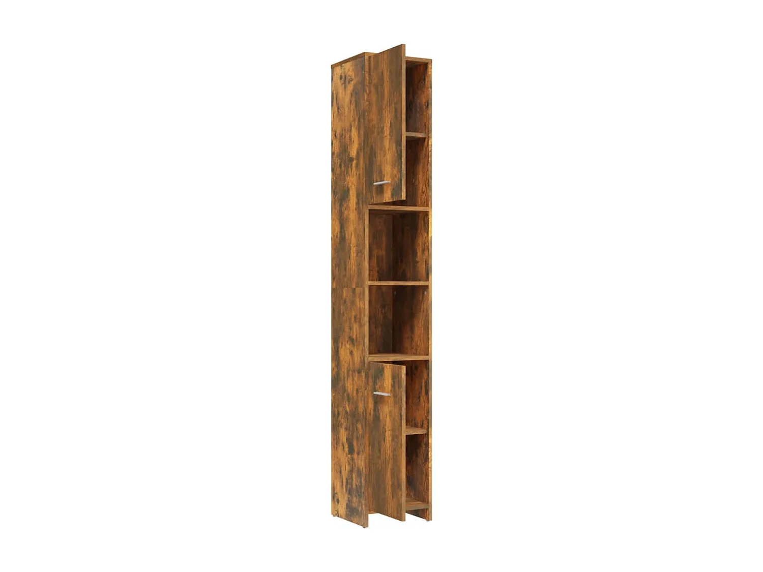 Armoire de bain Chêne fumé 30x30x183,5 cm Bois d'ingénierie