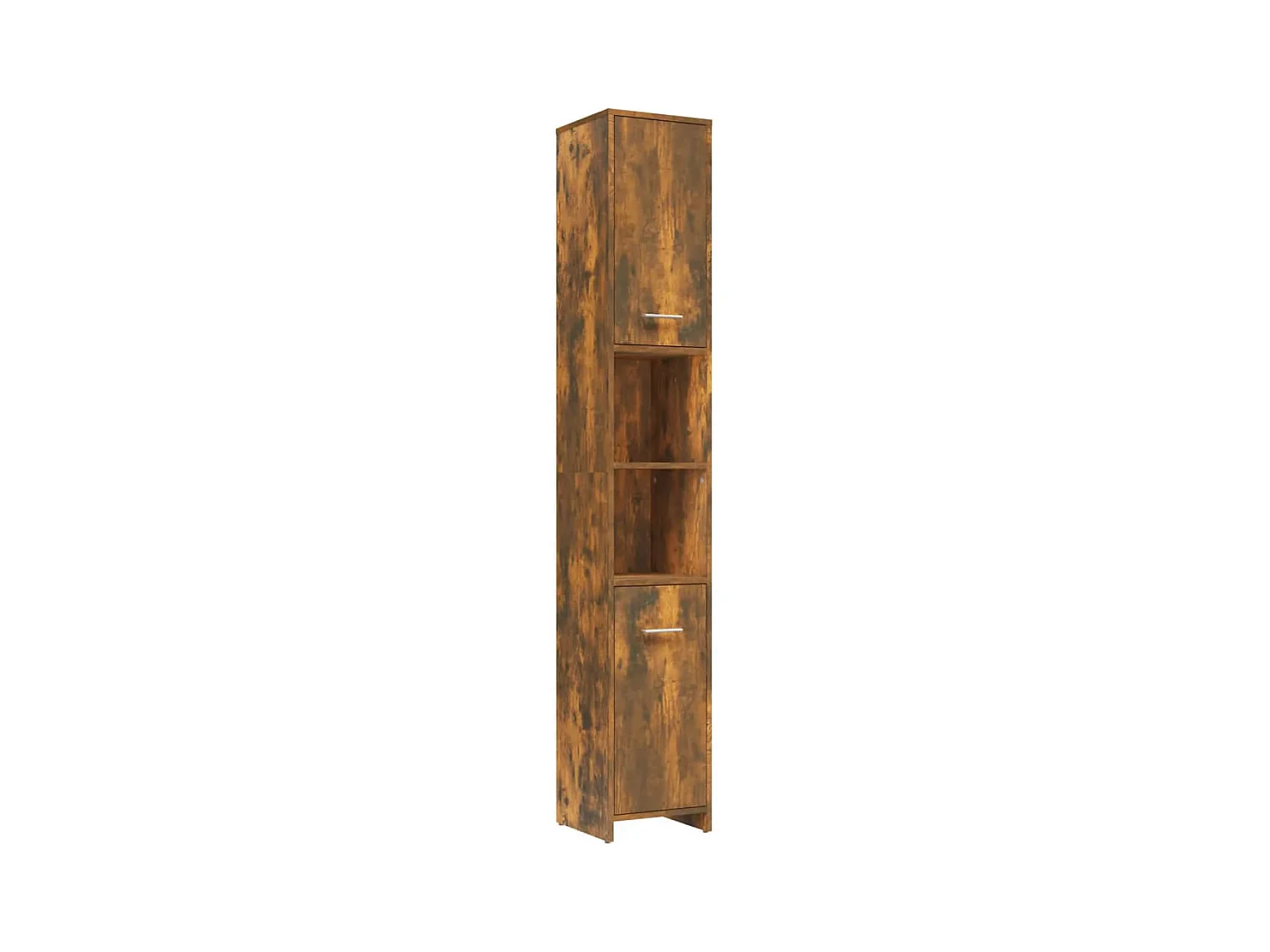 Badkamerkast 30x30x183,5 cm bewerkt hout gerookt eikenkleurig