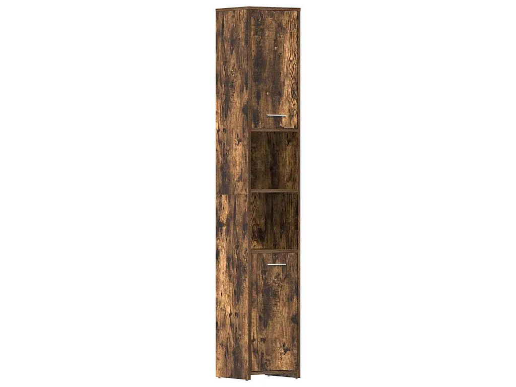 Badezimmerschrank Räuchereiche 30x30x183,5 cm Holzwerkstoff