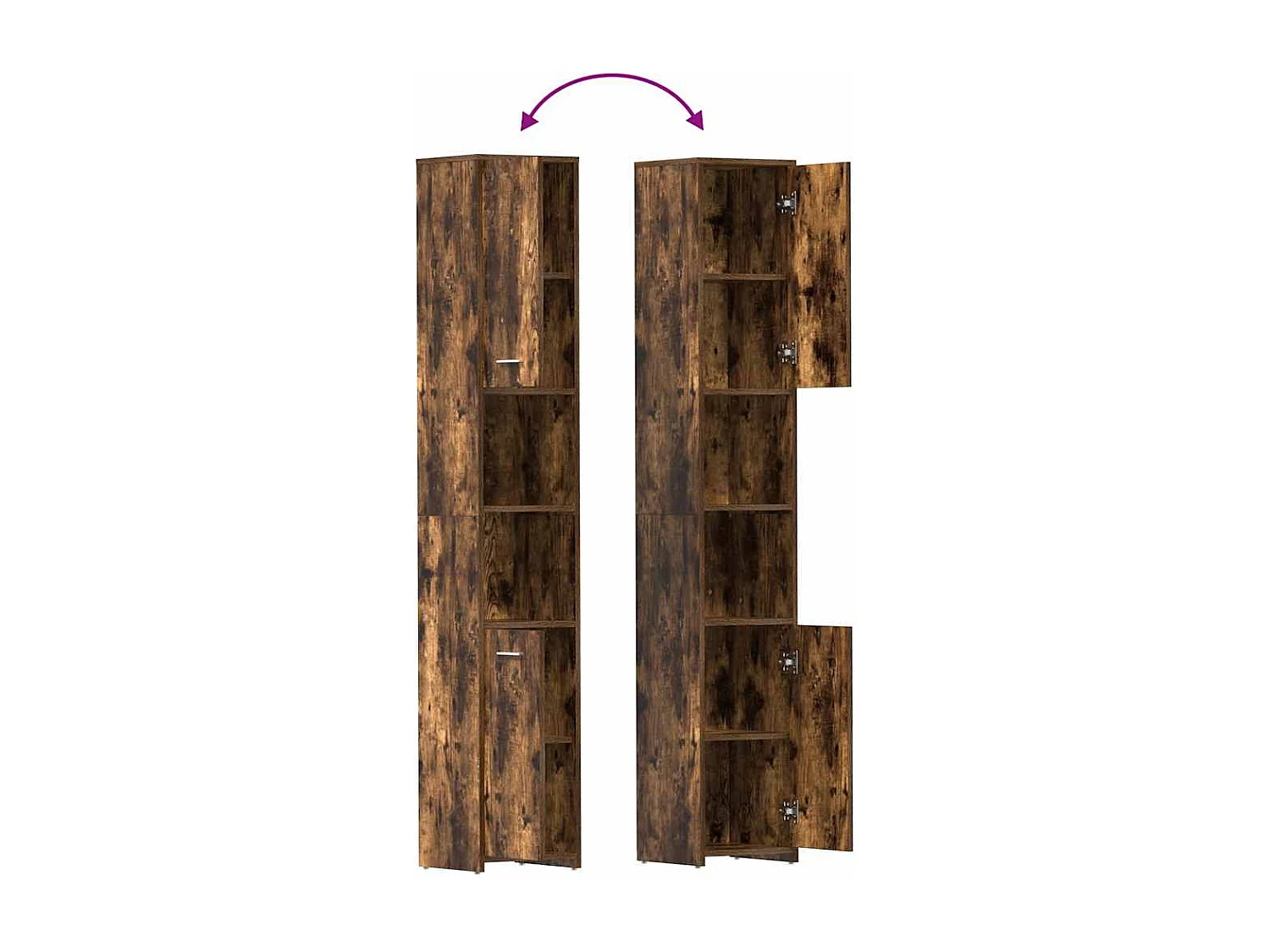 Badezimmerschrank Räuchereiche 30x30x183,5 cm Holzwerkstoff