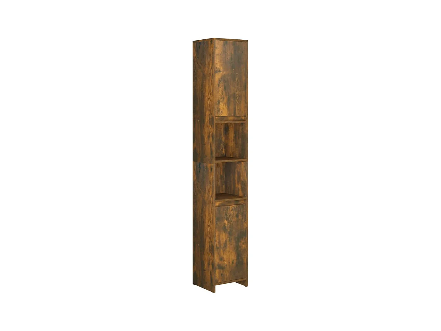 Badkamerkast 30x30x183,5 cm bewerkt hout gerookt eikenkleurig