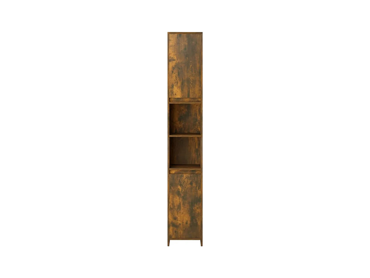 Badkamerkast 30x30x183,5 cm bewerkt hout gerookt eikenkleurig