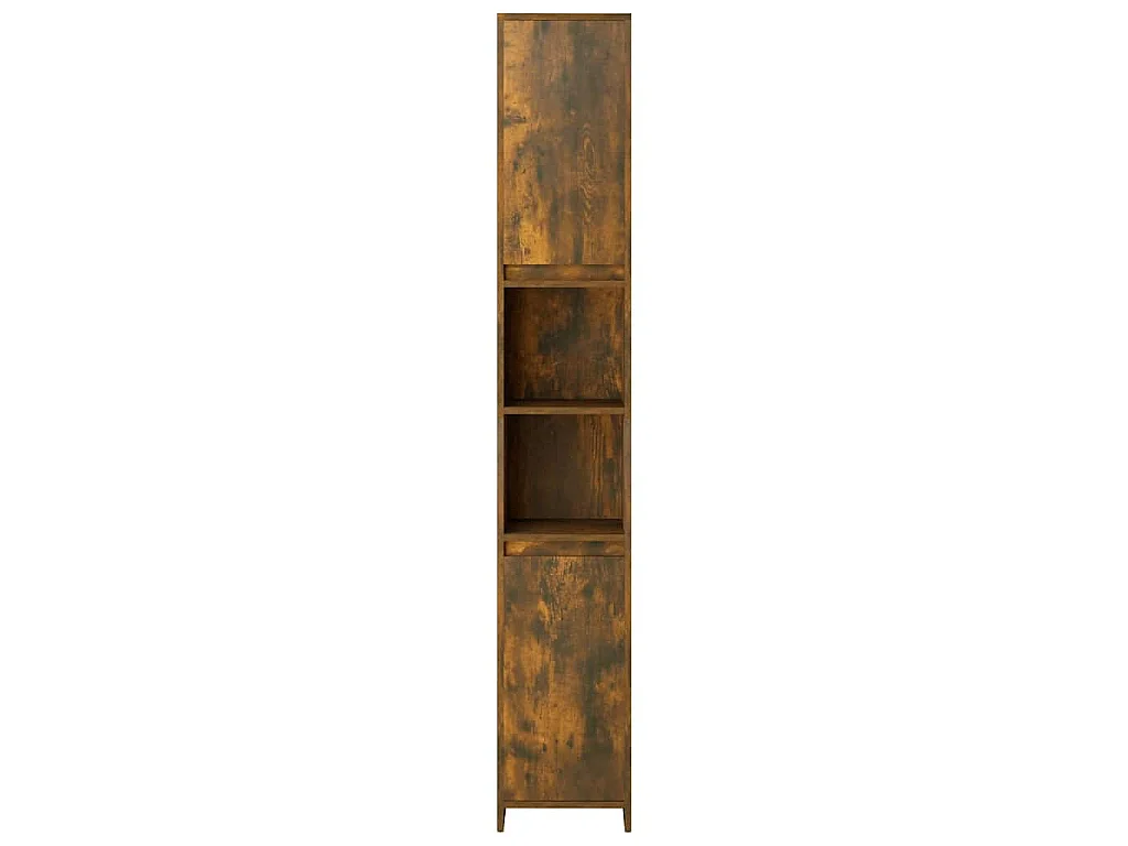 Armadietto Bagno Rovere Fumo 30x30x183,5cm Legno Ingegnerizzato