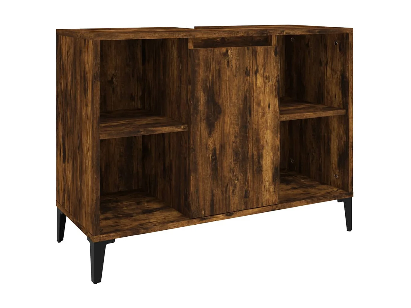 Meuble d'évier chêne fumé 80x33x60 cm bois d'ingénierie