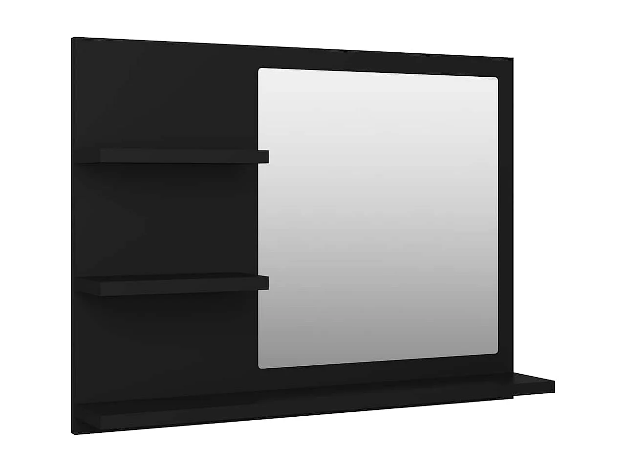 Badspiegel Schwarz 60x10,5x45 cm Holzwerkstoff