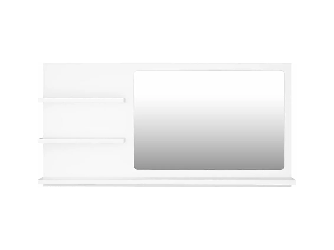 Specchio da Bagno Bianco 90x10,5x45 cm in Legno Multistrato