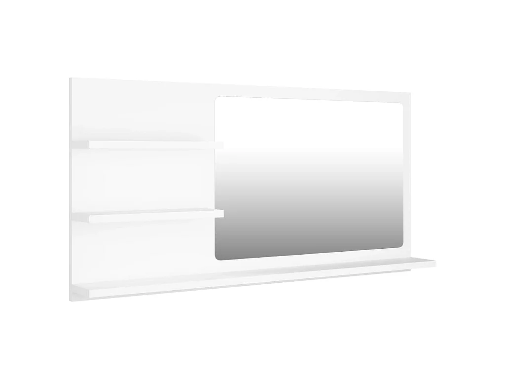Specchio da Bagno Bianco 90x10,5x45 cm in Legno Multistrato