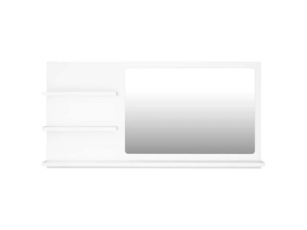 Espelho de casa de banho 90x10,5x45 cm contraplacado branco