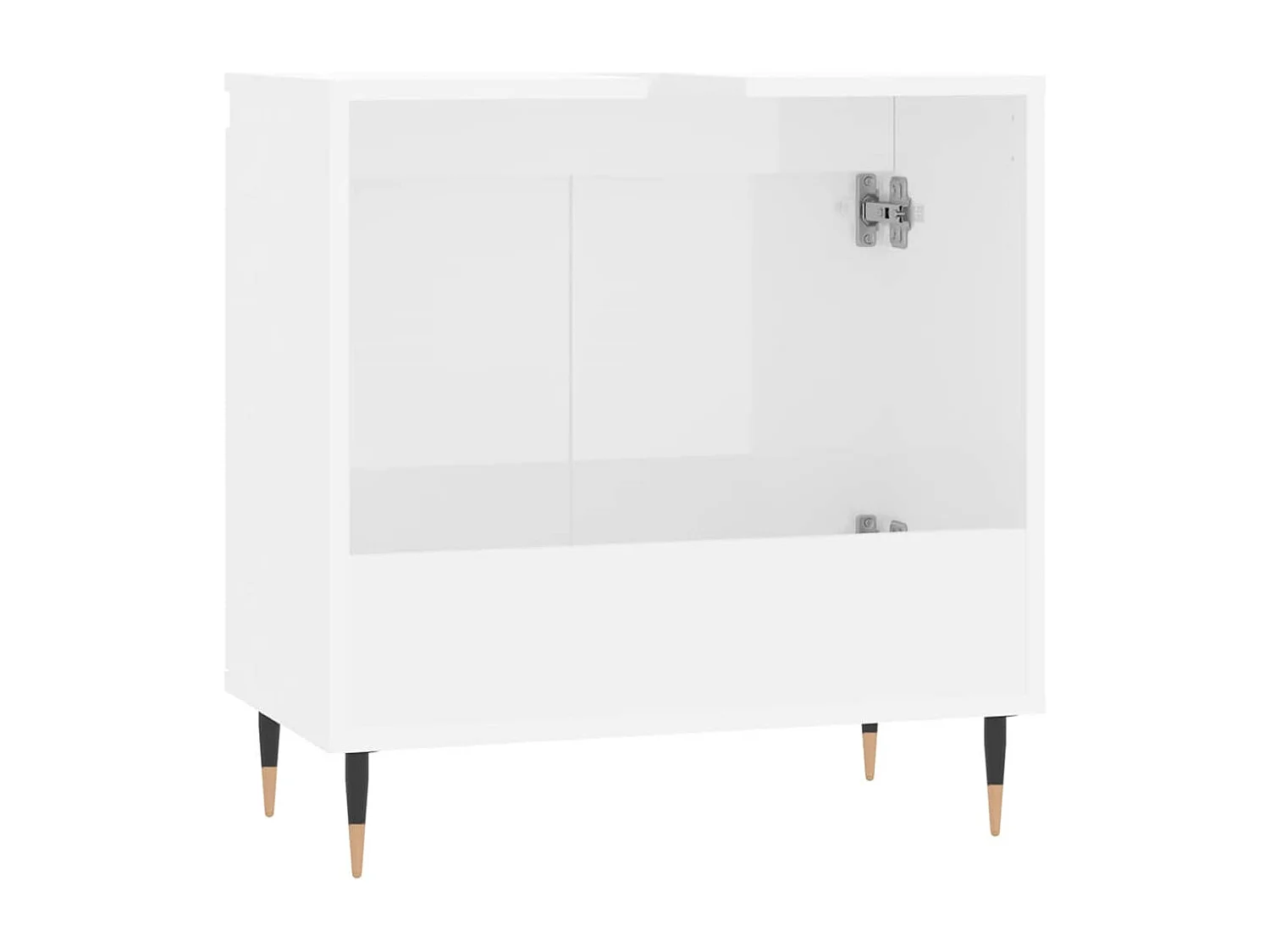 Armario de baño madera de ingeniería blanco brillo 58x33x60 cm