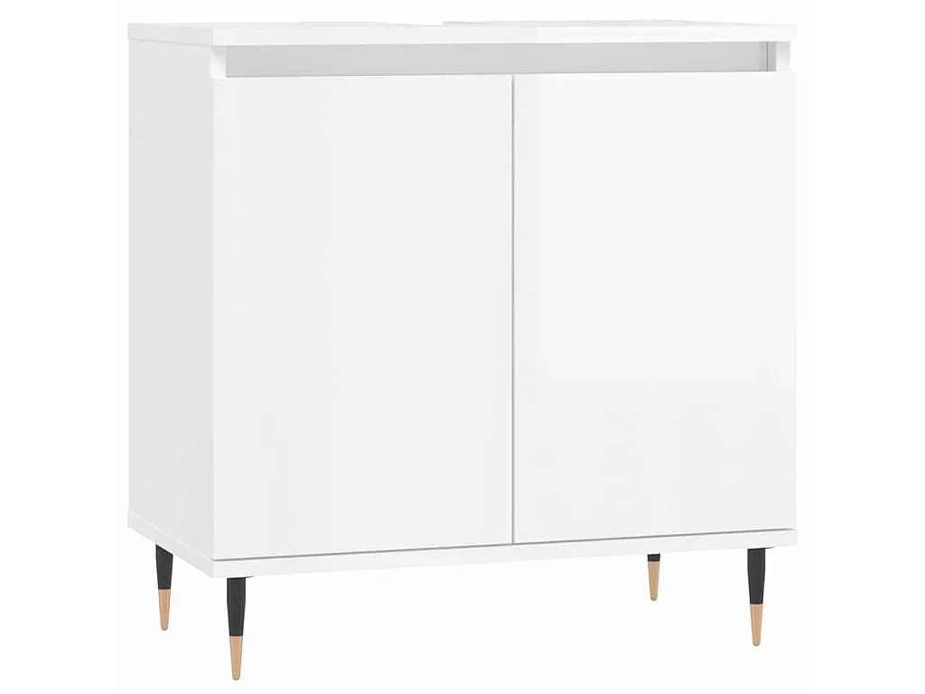 Armoire de bain blanc brillant 58x33x60 cm bois d'ingénierie
