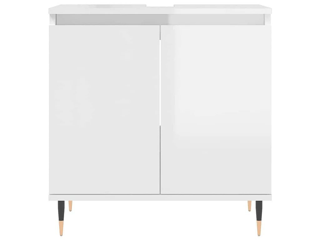 Armoire de bain blanc brillant 58x33x60 cm bois d'ingénierie