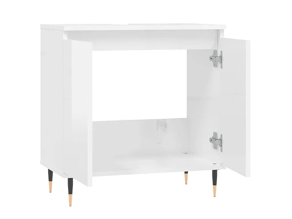 Armoire de bain blanc brillant 58x33x60 cm bois d'ingénierie