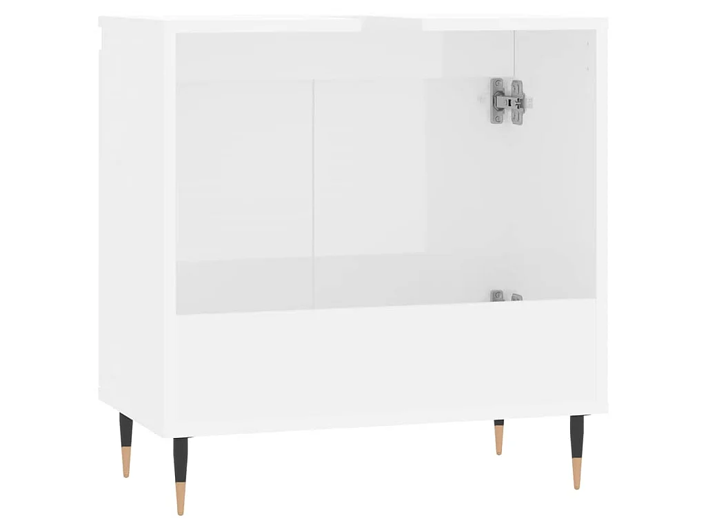 Armoire de bain blanc brillant 58x33x60 cm bois d'ingénierie