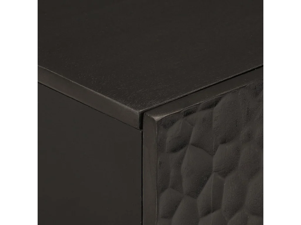 Mobile Lavabo da Bagno Nero 62x33x58 cm Legno Massello di Mango