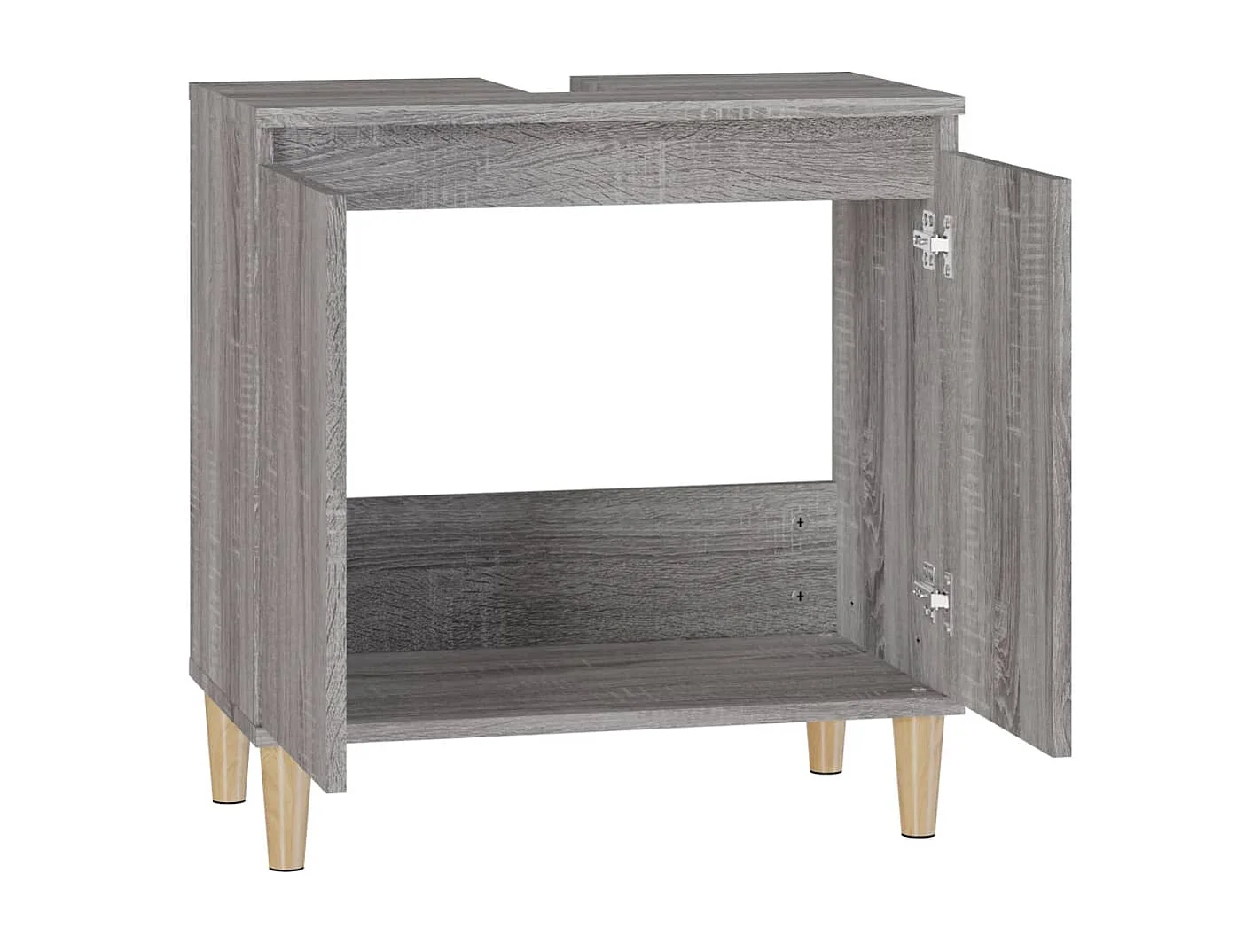 Wastafelkast 58x33x60 cm bewerkt hout grijs sonoma eikenkleurig