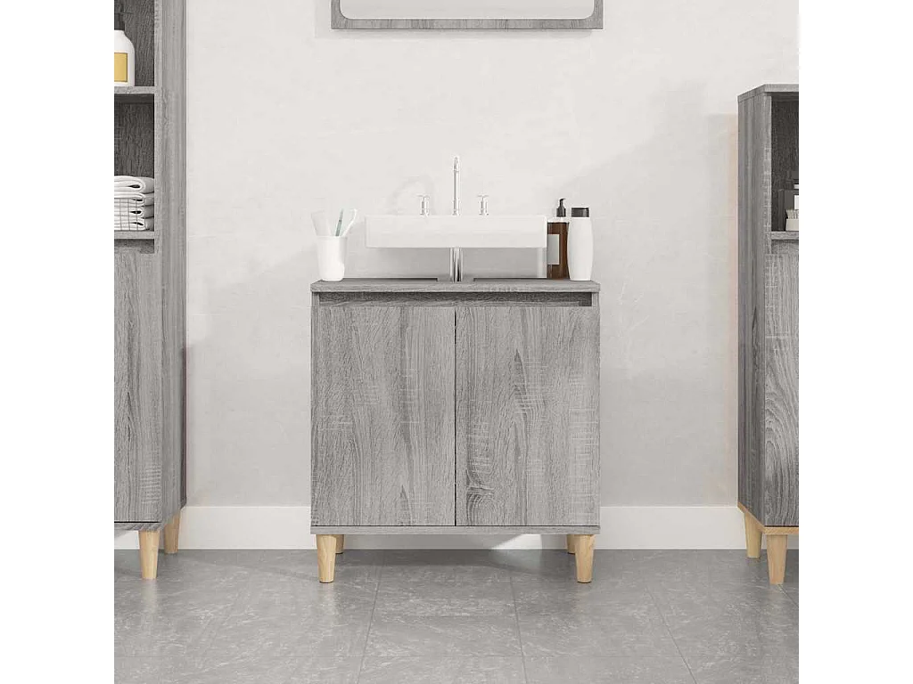 Mobile Lavabo Grigio Sonoma 58x33x60 cm in Legno Multistrato
