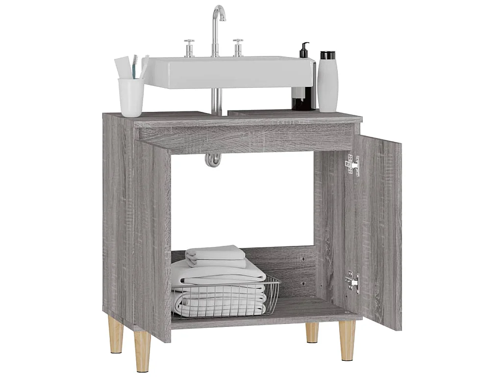 Mobile Lavabo Grigio Sonoma 58x33x60 cm in Legno Multistrato