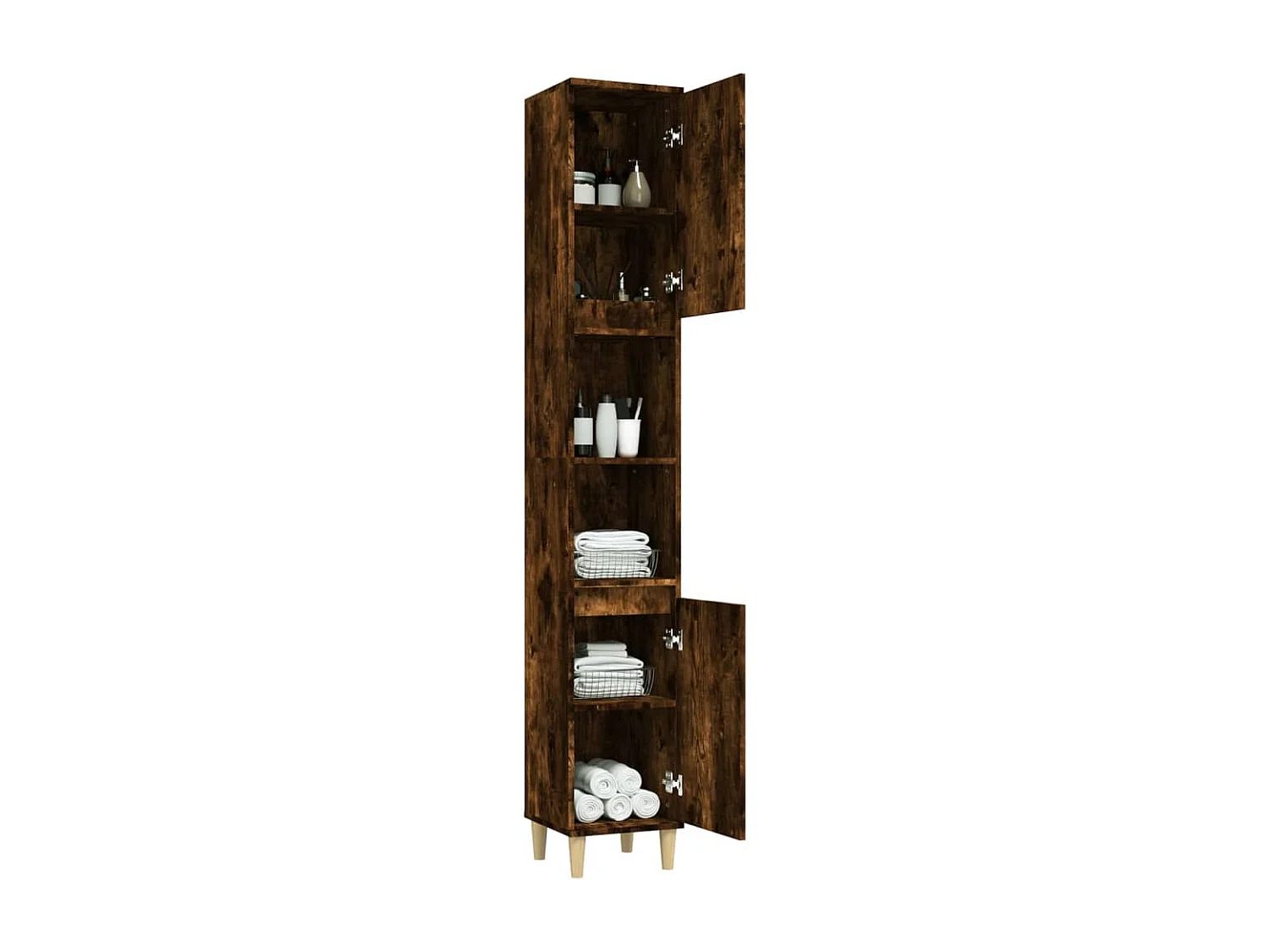 Armoire de bain chêne fumé 30x30x190 cm bois d'ingénierie