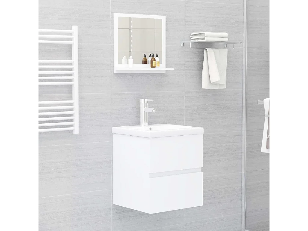 Miroir de salle de bain Blanc 40x10,5x37 cm Bois d’ingénierie