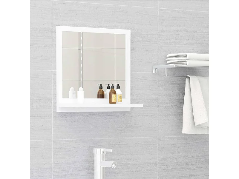 Specchio da Bagno Bianco 40x10,5x37 cm in Legno Multistrato