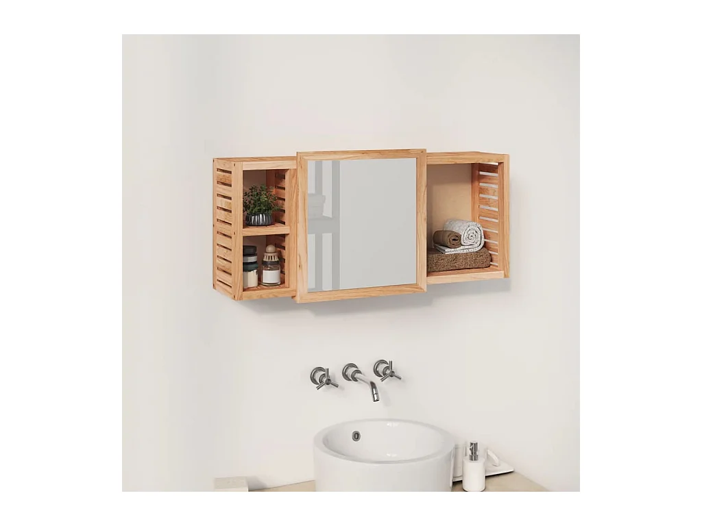 Armoire à miroir 80x17x34 cm Bois massif de noyer