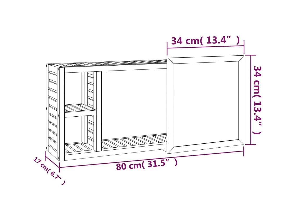 Armoire à miroir 80x17x34 cm Bois massif de noyer