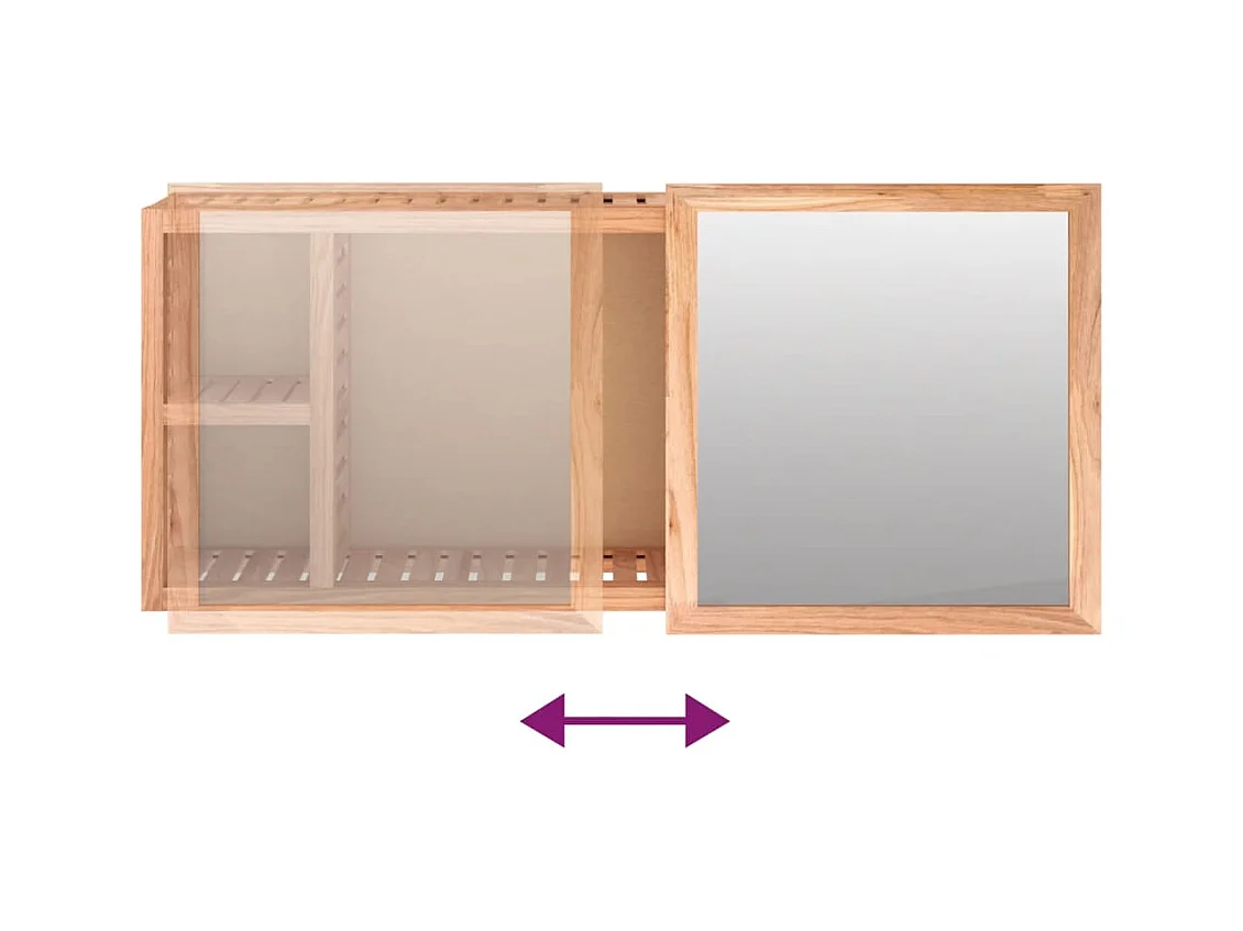 Armoire à miroir 80x17x34 cm Bois massif de noyer