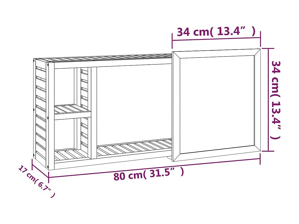 Armoire à miroir 80x17x34 cm Bois massif de noyer