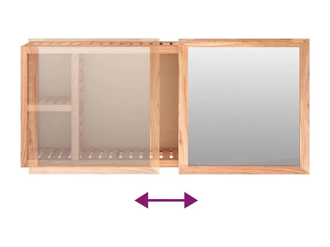 Armoire à miroir 80x17x34 cm Bois massif de noyer