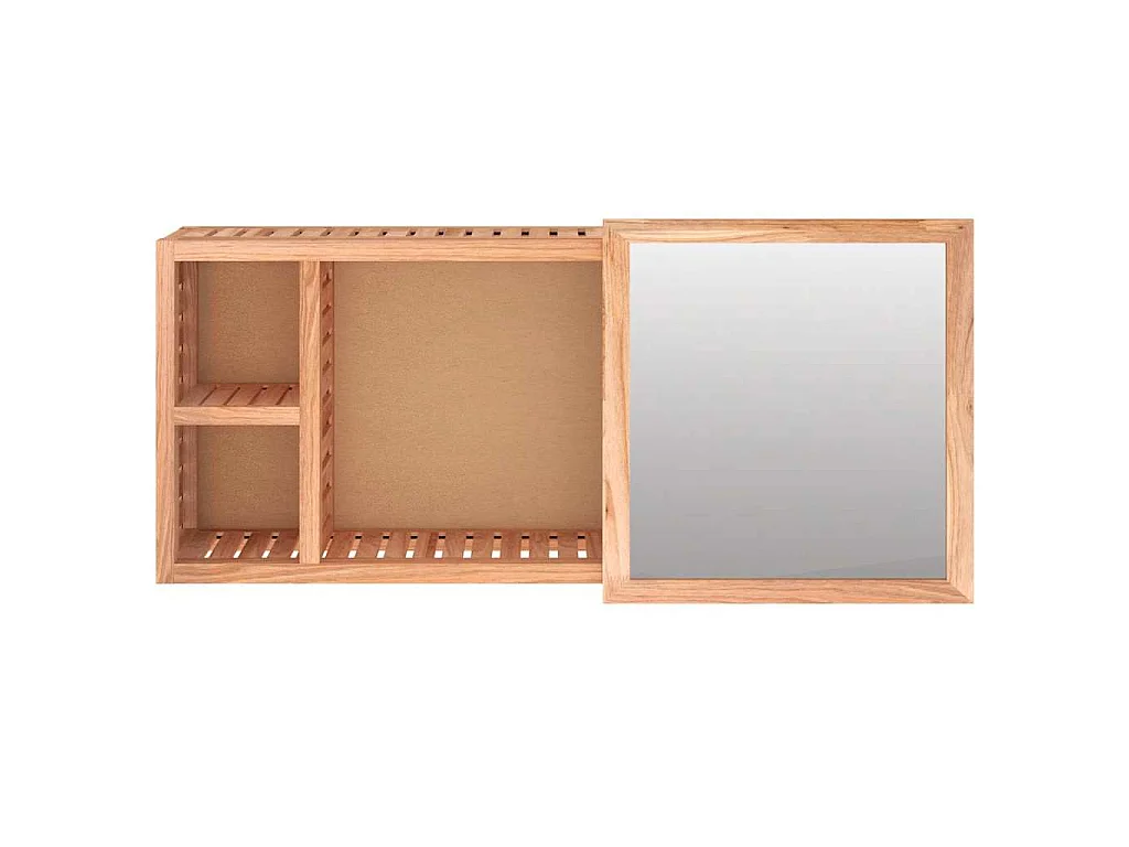 Spiegelkast 80x17x34 cm massief walnotenhout
